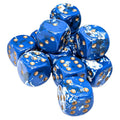 Chessex Brush Wavebreak/Gold 16mm d6 Dice Block — 12 Dice
