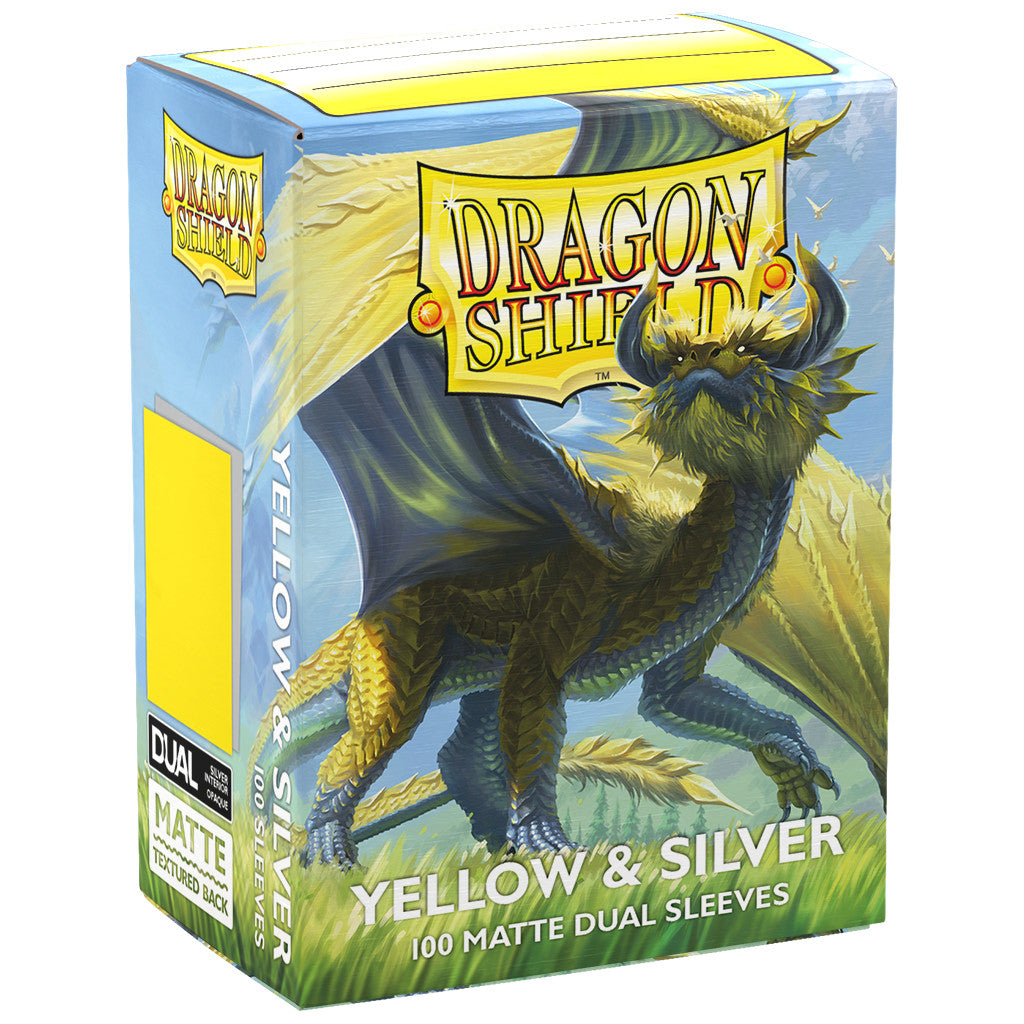 Dragon Shield Matte Standard Sleeves - Mat Yellow & Silver (100-Pack)